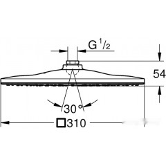Верхний душ Grohe Rainshower 310 Mono Cube 26567000 (хром)