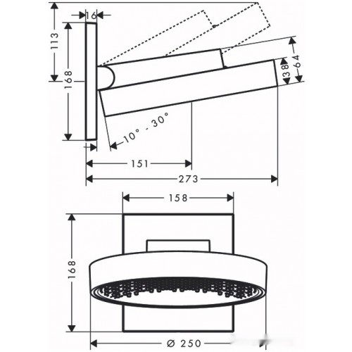 Душевая система Hansgrohe Rainfinity 250 1jet 26226000