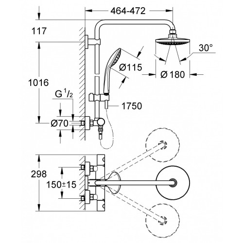 Душевая система Grohe Euphoria System 180 (27296 001)