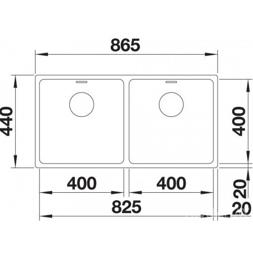 Кухонная мойка Blanco Andano 400/400-U (Нержавеющая сталь)