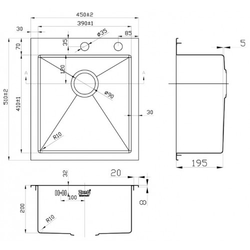 Кухонная мойка Zorg INOX RX-4551