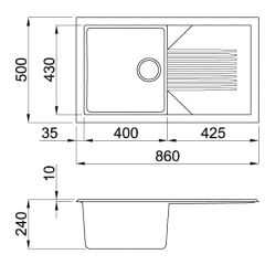 Кухонная мойка Elleci Tekno 400 V96 White