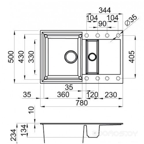 Кухонная мойка Elleci Easy 325 G62 Bianco Antico