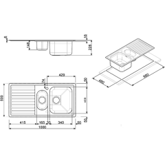 Кухонная мойка Smeg LLR102-2