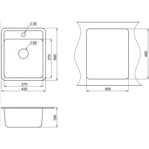 Кухонная мойка Granula ST-4202 (Бежевый)