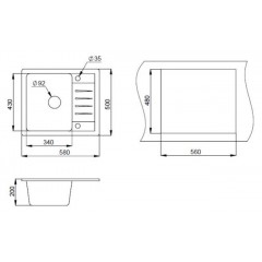 Кухонная мойка Granula ST-5803 белый