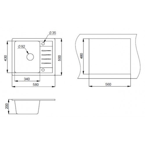 Кухонная мойка Granula ST-5803 черный
