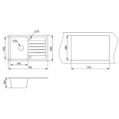 Кухонная мойка Granula ST-7602 белый