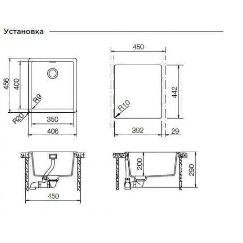 Кухонная мойка Schock Greenwich 45 (N-100) магма