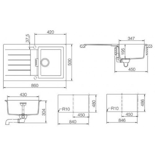 Кухонная мойка Schock Signus 45D (D-100) серебристый камень