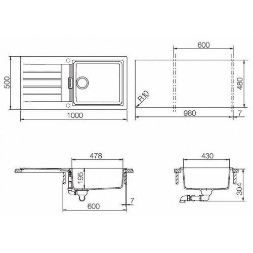 Кухонная мойка Schock Signus 60D (D-100 L) магма