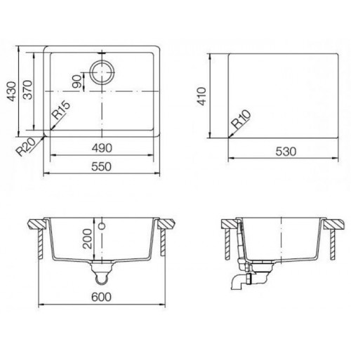 Кухонная мойка Schock Quadro 60 (N-100) оникс 700517