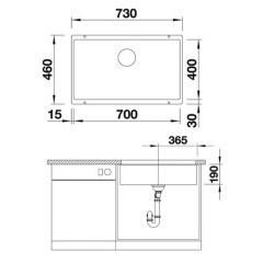 Кухонная мойка Blanco SUBLINE 700-U антрацит 523442