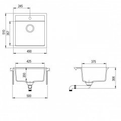 Кухонная мойка AquaSanita Tesa SQT 100 111 W silica