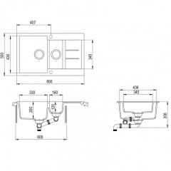Кухонная мойка AquaSanita Tesa SQT151 111 AW silica