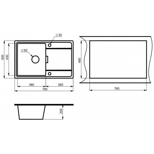 Кухонная мойка Granula 7804 графит