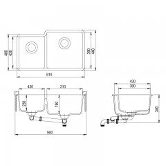 Кухонная мойка AquaSanita Arca SQA 230 601 R W black metallic