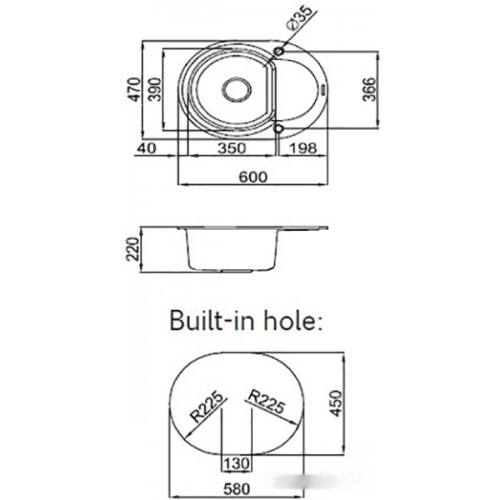 Кухонная мойка Elleci Easy Round 600 G62 Bianco Antico