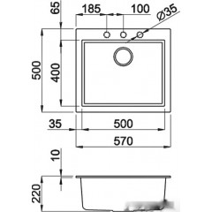 Кухонная мойка Elleci Quadra 105 Fango 43