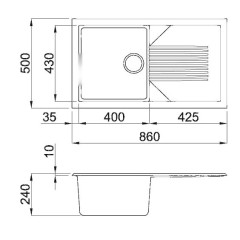 Кухонная мойка Elleci Tekno 400 G52 Bianco Pietra