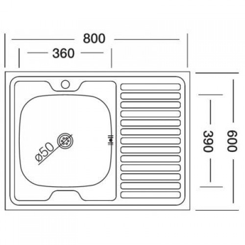 Кухонная мойка Kromevye EC 220 D (чаша слева)