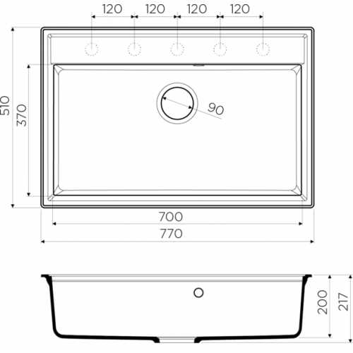 Кухонная мойка Omoikiri Daisen 77-PA (пастила)