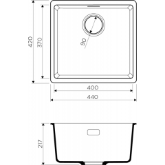 Кухонная мойка Omoikiri Kata 44-U-BL