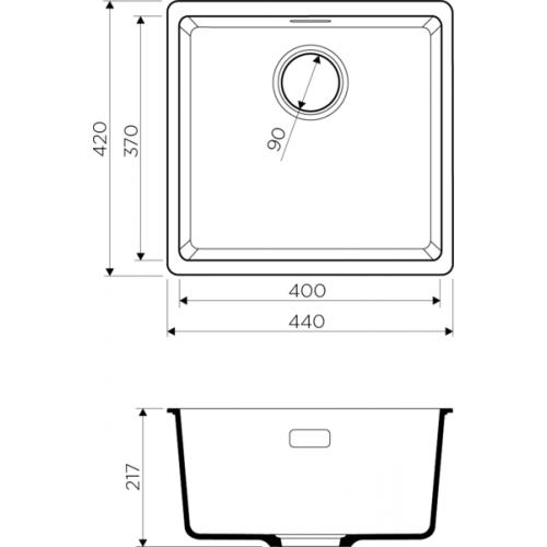 Кухонная мойка Omoikiri Kata 44-U-BL