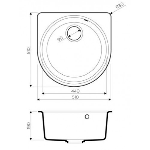 Кухонная мойка Omoikiri Akegata 51-BL