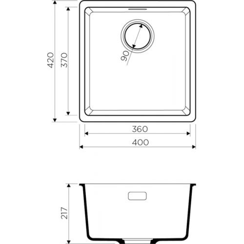 Кухонная мойка Omoikiri Kata 40-U-BL