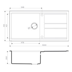 Кухонная мойка Omoikiri Kitagawa 100-GB графит