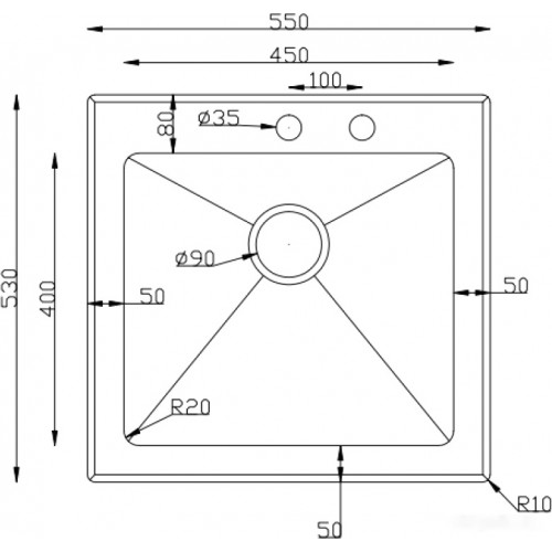 Кухонная мойка Zorg GS 5553 (белый)