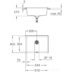 Кухонная мойка Grohe K700U 70-C 61/45.7 1.0 31655AP0 (черный гранит)
