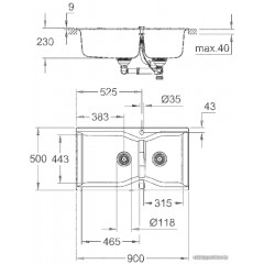 Кухонная мойка Grohe K700 100-C 90/50 2.0 31658AP0 (черный гранит)