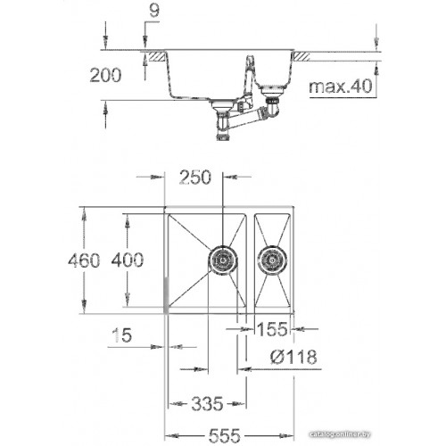 Кухонная мойка Grohe K500 60-C 55.5/46 1.5 31648AT0 (серый гранит)