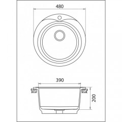 Кухонная мойка GranFest Rondo GF-R480 (Серый)