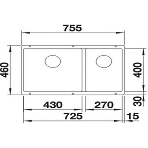 Кухонная мойка Blanco SUBLINE 430/270-U SILGRANIT PuraDur антрацит