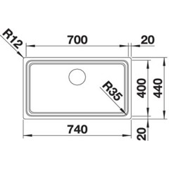 Кухонная мойка Blanco ETAGON 700 - U нерж.сталь