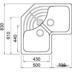 Кухонная мойка Elleci Master Corner Bianco Antico G62