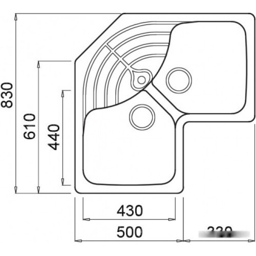 Кухонная мойка Elleci Master Corner Bianco Antico G62