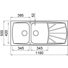 Кухонная мойка Elleci Living 500 Bianco G52