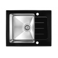 Кухонная мойка Zorg GS 6250 black (со стеклом)