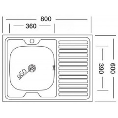Кухонная мойка Kromevye N 220 чаша слева
