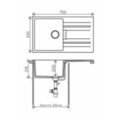 Кухонная мойка Tolero Loft TL-750 черный №911