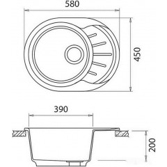 Кухонная мойка GranFest Rondo GF-R580L (графит)