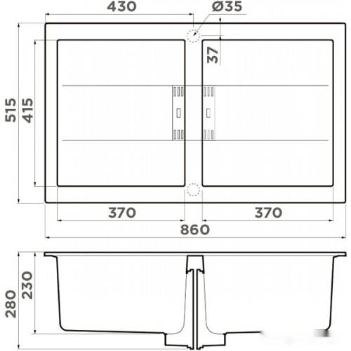 Кухонная мойка Omoikiri Banzen 86-2-GB (графит)