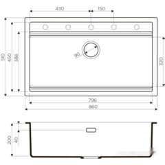 Кухонная мойка Omoikiri Kitagawa 86-LB-GR leningrad grey