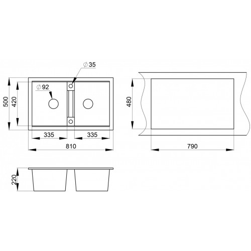 Кухонная мойка Granula 8101 черный