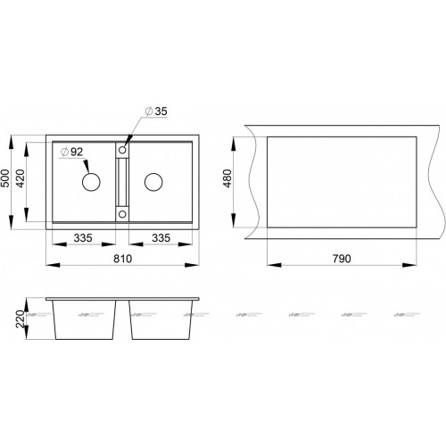Кухонная мойка Granula 8101 графит