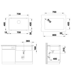 Кухонная мойка Blanco SUBLINE 700-U черный 526001